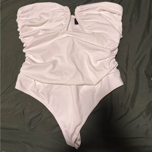 Vici Cream Ruched Bodysuit